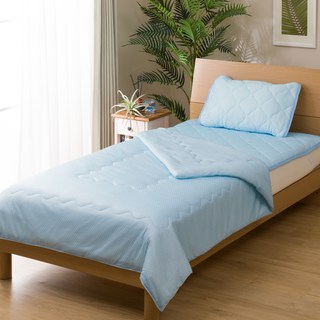 NITORI 宜得利家居 素色柔軟透氣雙面涼被, 藍色