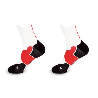 Wonmoa 運動加厚襪 2雙, 紅白色