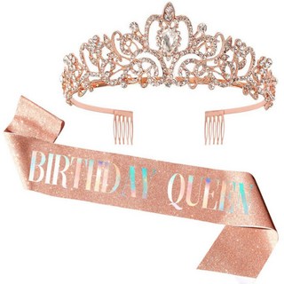 Selene 派對生日皇冠 + 肩帶組合, 1套, 多色