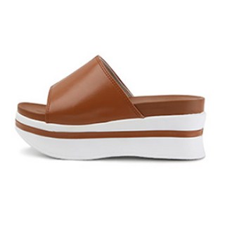 여성용 베이직 키높이 통굽 쿠션 리빙 슬리퍼 7cm