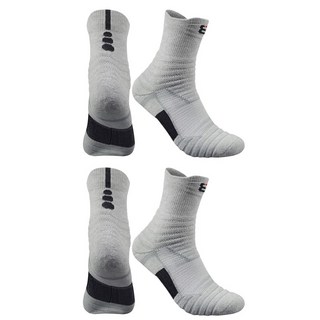 SNF 戶外跑步精英籃球襪 2 腿套組, 03灰色