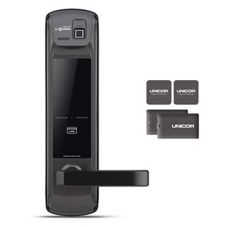 UNICOR HIGHTECH 密碼指紋辨識有把手門鎖 + 4張卡片鑰匙 Lecce-II, 顧客自行安裝
