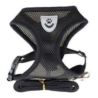 씨에스소울 반려동물 베이직 컬러 하네스 M, 블랙, 1개