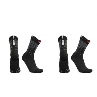 籃球運動中筒襪 2雙, 01黑色