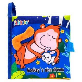 Jollybaby 파이토이즈 헝겊책 원숭이 까꿍책, 혼합색상, 1개