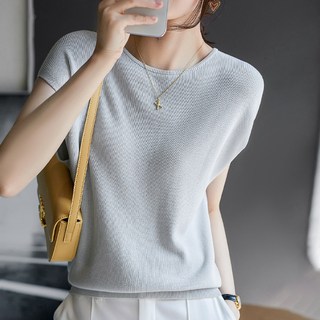 Paperments 女款蝙蝠袖排扣針織T恤 02156