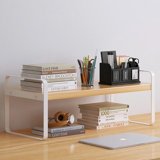 soonZAM 辦公用木質書桌收納架 8, 白色