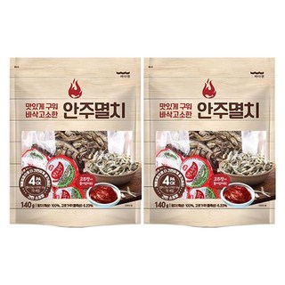 Badaone 烤鳀魚乾+辣椒醬, 140g, 2袋