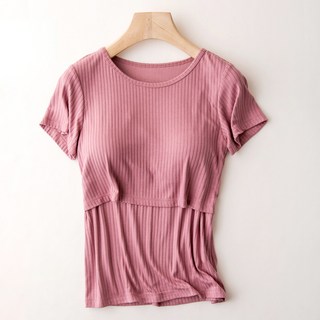 圓領短袖哺乳上衣
