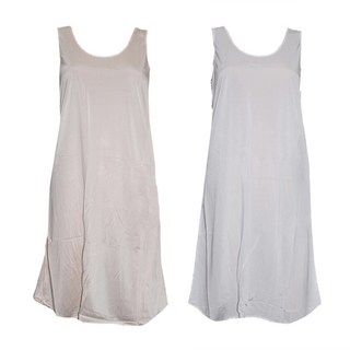 TS7 女款人造絲無袖長版連身襯裙 2件組