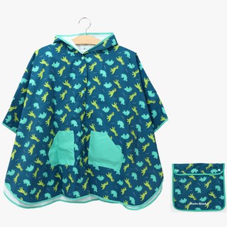 bimbobimba 兒童恐龍圖案斗篷雨衣 + 收納袋組合