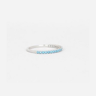 JUDY AND PAUL 女款彩色水晶白金戒指 R51986 綠松石