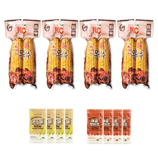 烤玉米雙倍 500g x 4入 + 2種調味料 x 4入組合, 1套