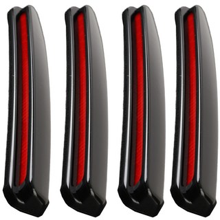 Autoban BLACK SUIT 反光車用車門防撞條組, 1套, 黑色 + 紅色