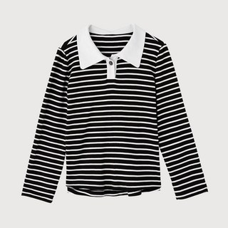 Olivia Lauren 女款翻領條紋T恤 VVCALYF8151