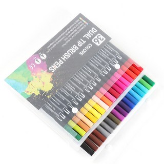 雙頭軟筆麥克筆組 黑色筆桿, 36色, 1套