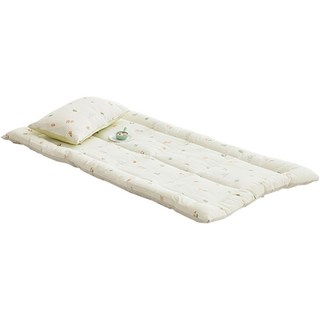 shez Home 孩童午睡棉質防滑薄墊, 象牙白花朵款
