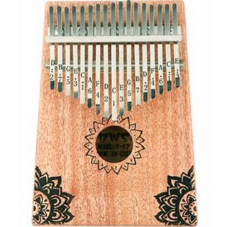 Roy Master 17音桃花心木卡林巴琴 花朵圖案, 1個