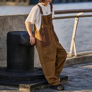 MEICHEL 復古經典口袋吊帶褲 01350