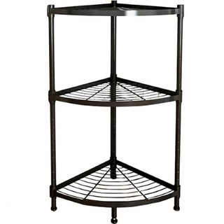 BELLOVIE 3層扇型置物架, 黑色