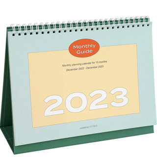 아이코닉 먼슬리 가이드 탁상 달력 13개월 데스크 캘린더 2023, 혼합색상, 1개