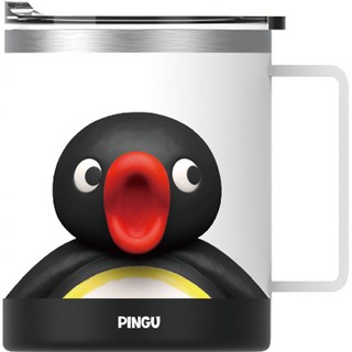 DAYNEEDS Pingu 不鏽鋼杯 + 杯蓋 350ml, 白色, 1個