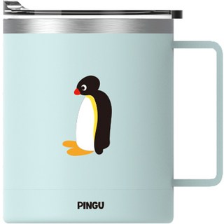 DAYNEEDS Pingu 不鏽鋼杯 + 杯蓋 350ml, 薄荷綠, 1個