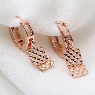 miniart 女士雙方形按壓式14K金針耳環 RS271