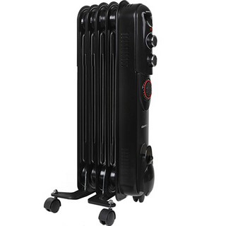 DAEWOO 大宇 7葉片式定時電暖爐 黑色, DEH-SR005