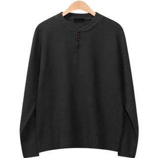 Raymon 男士Rabu亨利領鬆餅格紋針織衫