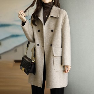 POPLARNC 女款Bacon毛呢雙排扣大衣