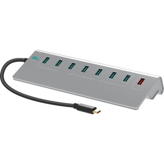 NEXT USB3.2 Type-C GEN2 10G 7口供電USB集線器+快充1口套裝 NEXT-3372TC-10G, 銀色