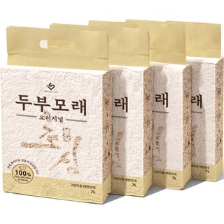 이수펫 초심 고양이 두부모래 가는입자, 7L, 4개, 오리지널