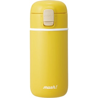 mosh Latte按壓式不鏽鋼保溫瓶, 黃色, 450ml, 1個