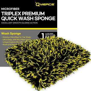 QMERCE 三層紗線頂級快洗海綿, 1個, 混合顏色