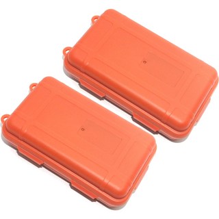 Slow Deco 露營求生EDC戰術戶外生存工具箱防水盒, 2個, 橘色