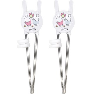 米飛兔不鏽鋼學習筷, 白色的, 2個