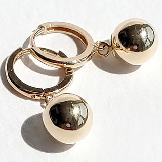 EVERRING 女款 14K金 閃亮金球 7.0 易扣式耳環 COENKG4607