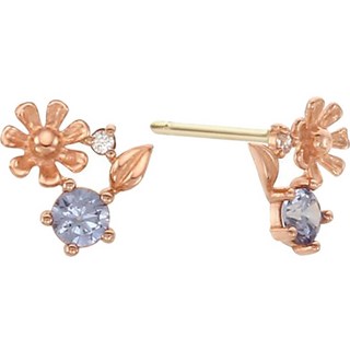 女士誕生花百日菊 10K 耳環 LPTH4069T