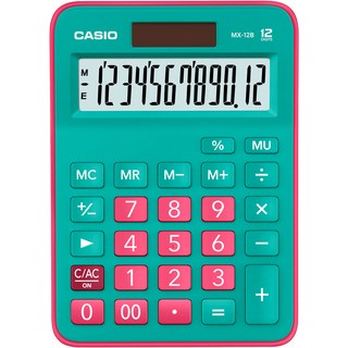CASIO 卡西歐 彩色計算機 MX-12B, 綠色 + 紅色, 1個