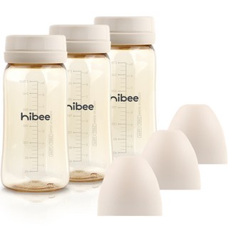 hibee 嬰兒奶瓶 無奶嘴, 沙米色, 270ml, 3個