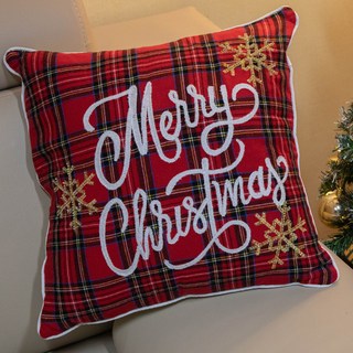BAZAAR 聖誕北歐刺繡抱枕, 文字圖案