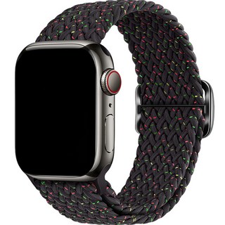 이츠라이프 애플워치 브레이드 솔로루프 버클형, 스타라이트 블랙