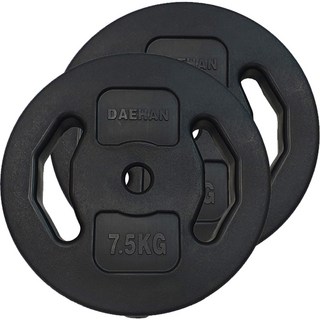 Daehan Sports 陶瓷PVC塗層槓鈴 2入, 7.5kg, 黑色
