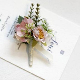 Juan Objet 可愛迷你花束, 14 淺香檳色緞帶新娘, 1個