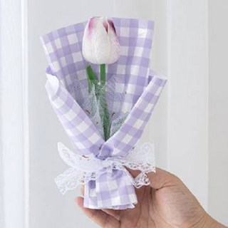 Jooang Objet 康乃馨迷你花束, 22 黑色紅玫瑰紗網