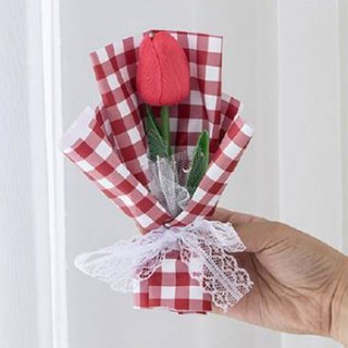 Jooang Objet 康乃馨迷你花束, 20 淺藍色香檳色康乃馨滿天星