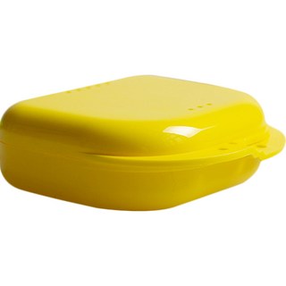 假牙保管盒, 黃色, 1入, 1個