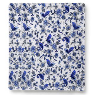 韓國製 Roya 葉子低款方形托盤 2入, 白色 + 海軍藍, 1個