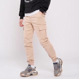 팀스핏 남성용 빅사이즈 10수 면스판 카고 치노 밴딩 조거팬츠